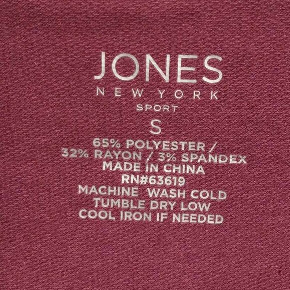 JONES NEW YORK SPORT women's pullover hooded sweatshirt burgundy Small w-031 - Picture 4 of 7